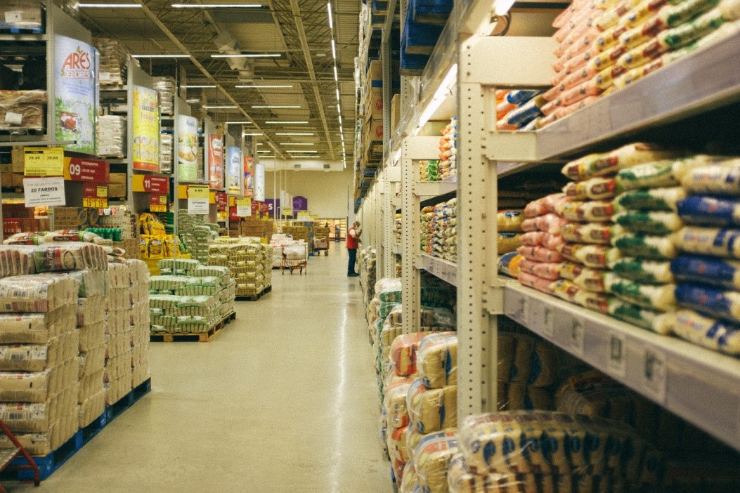Warehouse with Products on shelves